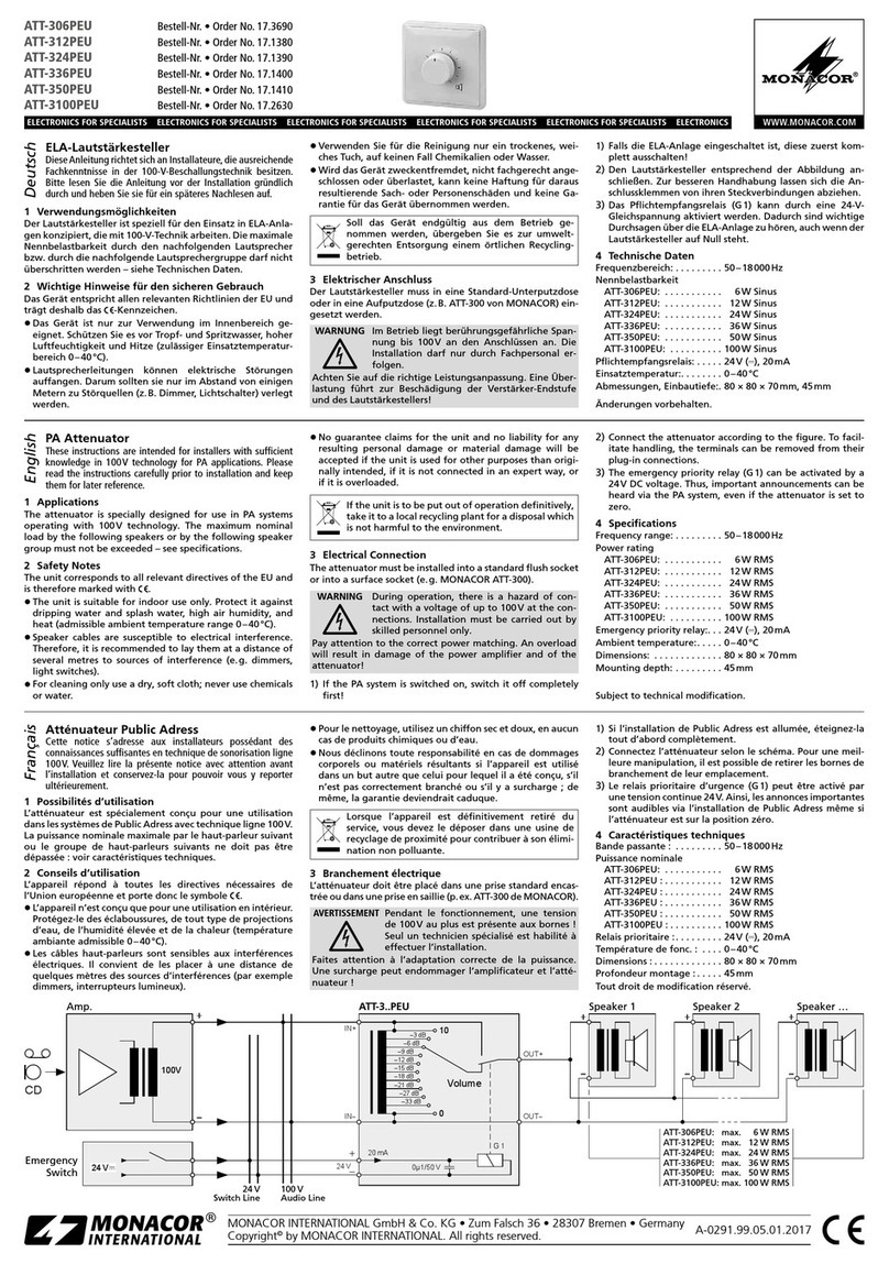 Monacor ATT-306PEU User manual