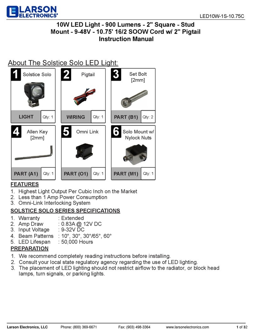 Larson Electronics LED10W-1S-10.75C instruction manual