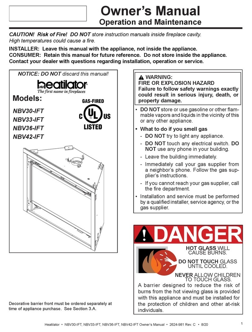 Heatilator NBV30-IFT Instruction Manual Heatilator NBV30-IFT Instruction Manual