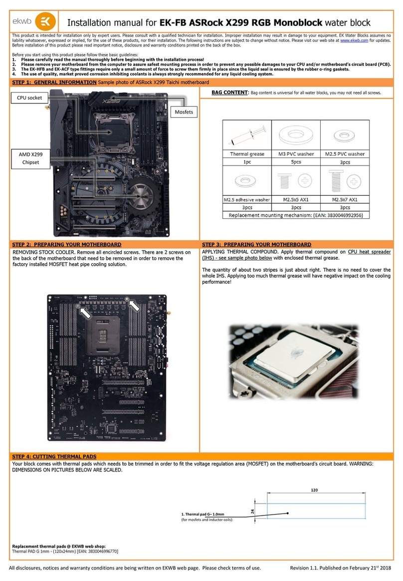 ekwb EK-FB ASRock X299 RGB Monoblock installation manual ekwb EK-FB ASRock X299 RGB Monoblock installation manual
