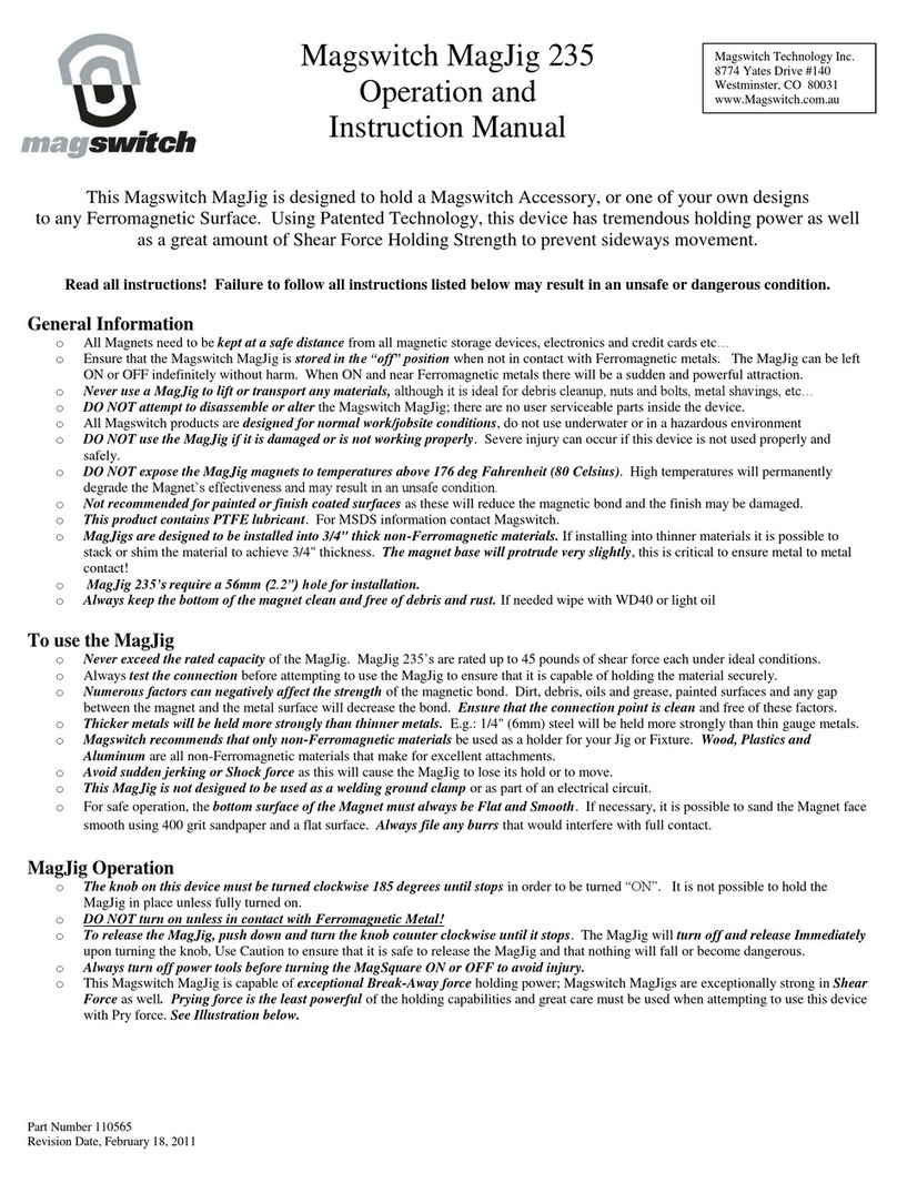 Magswitch MagJig 235 Operation and instruction manual