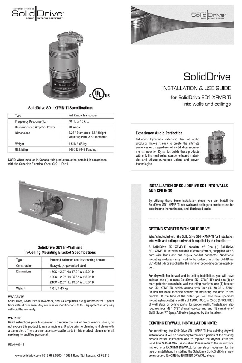 SOLIDDRIVE SD1-XFMR-Ti Installation & use guide