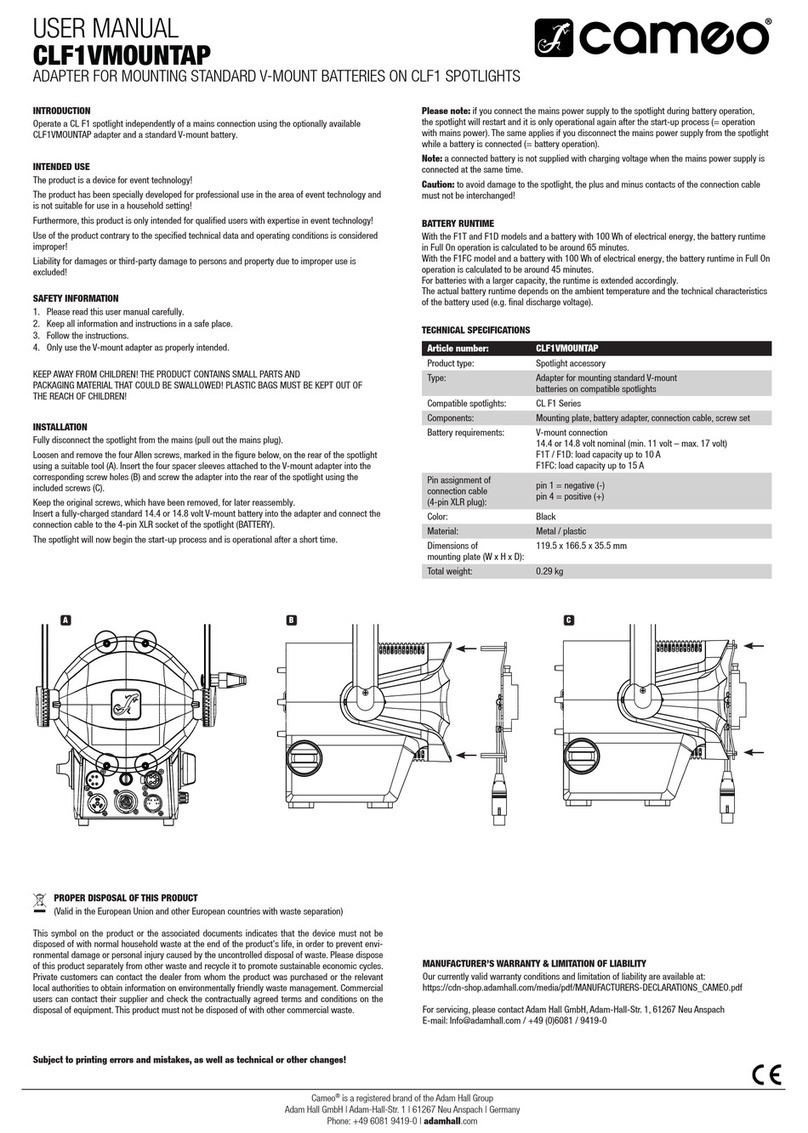 Cameo CLF1VMOUNTAP user manual