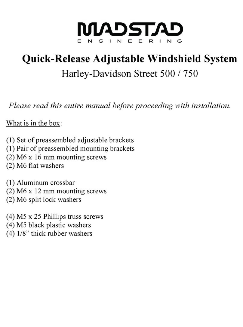 MadStad Engineering Quick-Release Adjustable Windshield System User manual