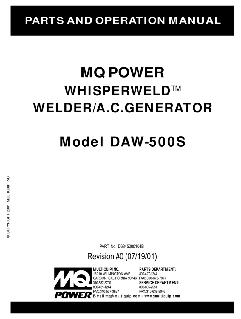 MQ Power WHISPERWELD DAW-500S Parts and operation manual