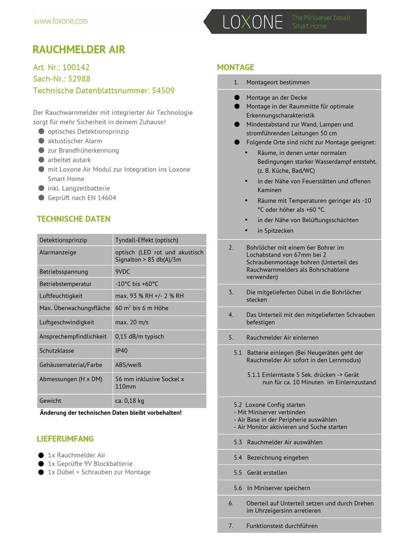LOXONE 100142 manual