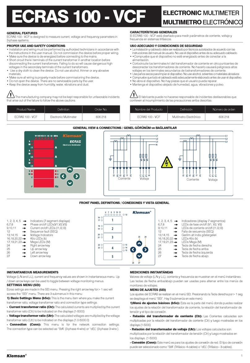 Klemsan ECRAS 100 - VCF User manual