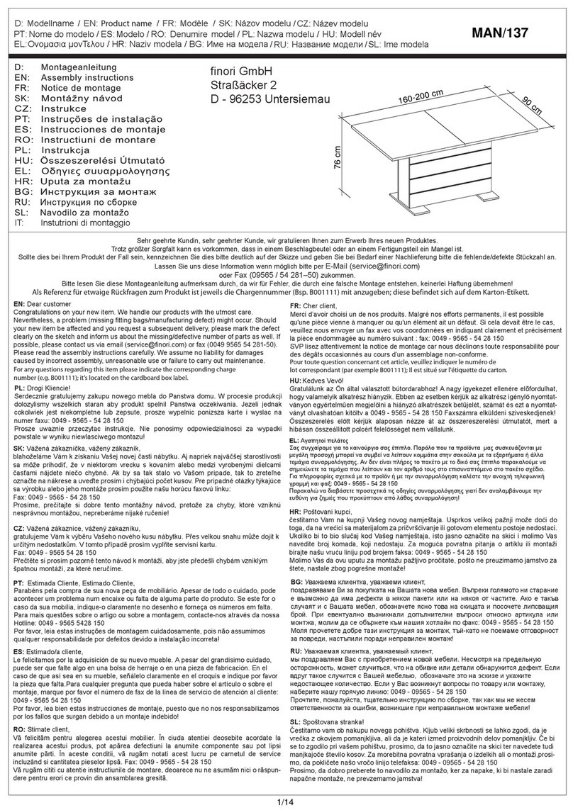 Finori MAN/137 User manual