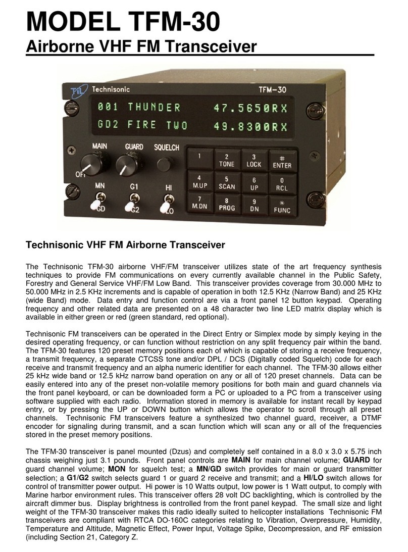 Technisonic Industries Limited TFM-30 User manual Technisonic Industries Limited TFM-30 User manual
