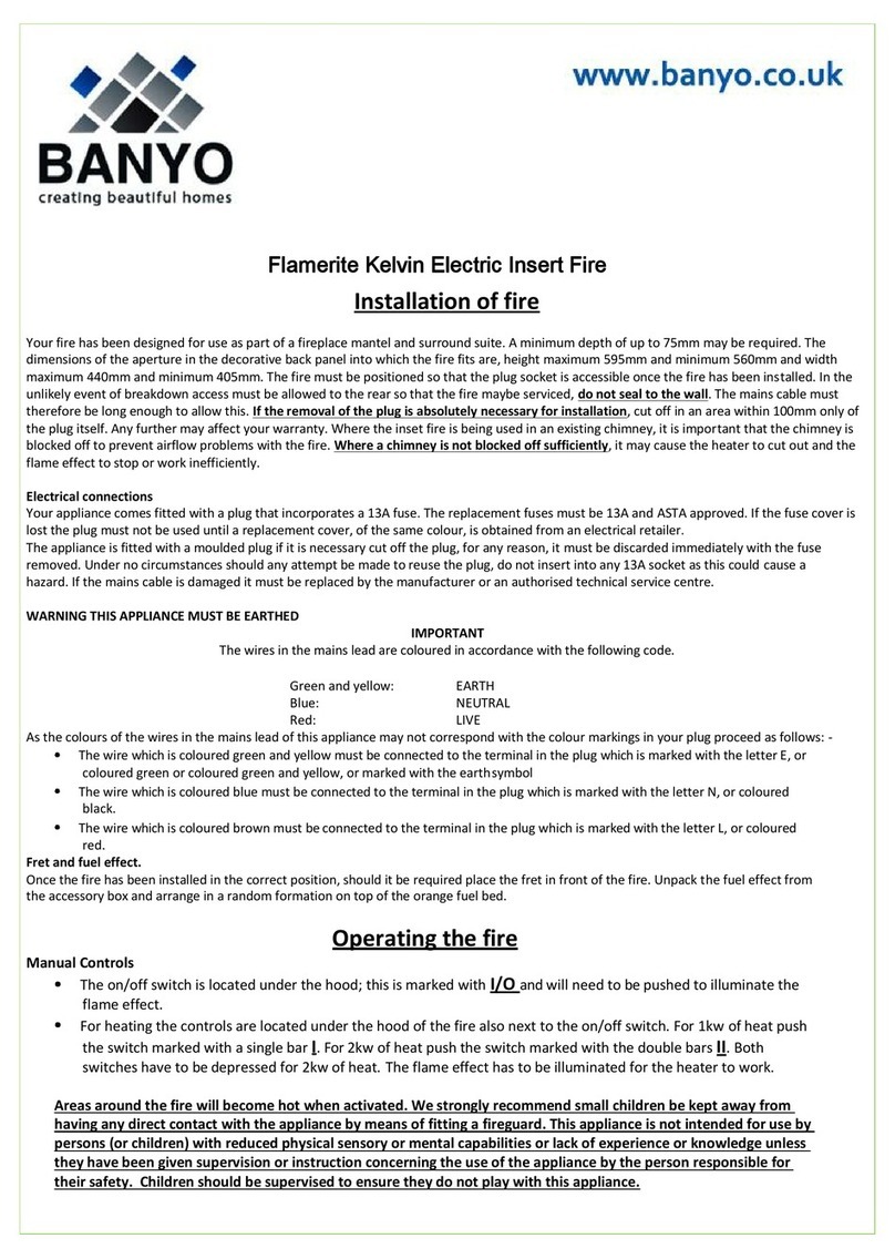 Flamerite Fires Kelvin User manual Flamerite Fires Kelvin User manual