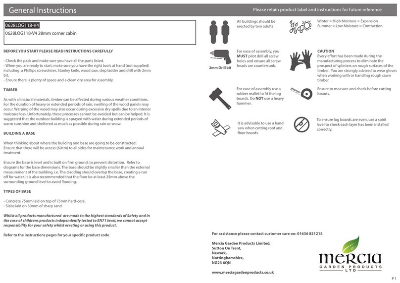 Mercia Garden Products 0628LOG118-V4 Instruction manual Mercia Garden Products 0628LOG118-V4 Instruction manual