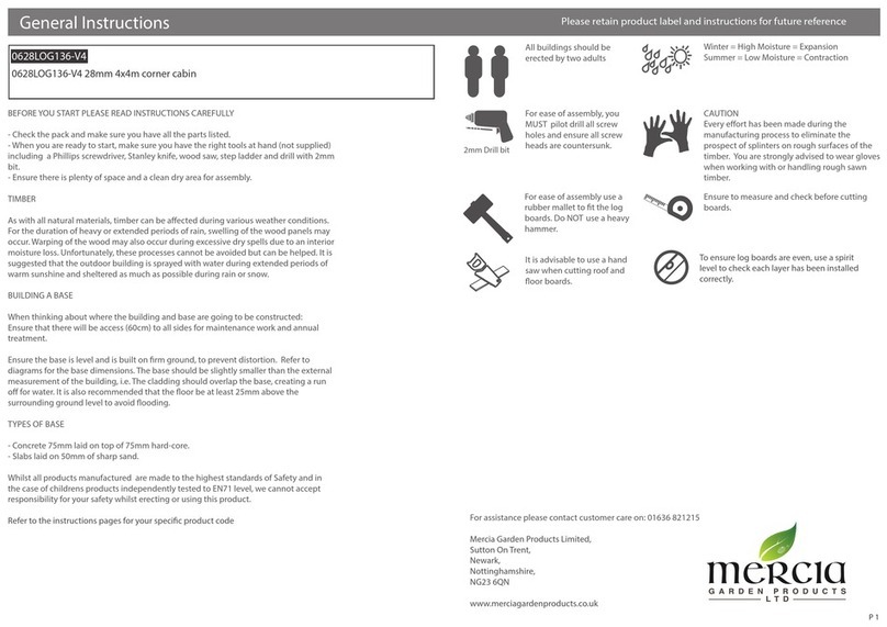 Mercia Garden Products 0628LOG136-V4 General instructions