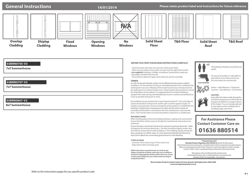 Mercia Garden Products 03BRN0705-V3 Instruction manual Mercia Garden Products 03BRN0705-V3 Instruction manual