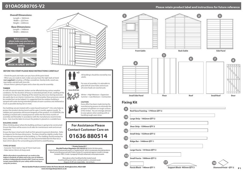 Mercia Garden Products 01OAOSB0705-V2 User manual