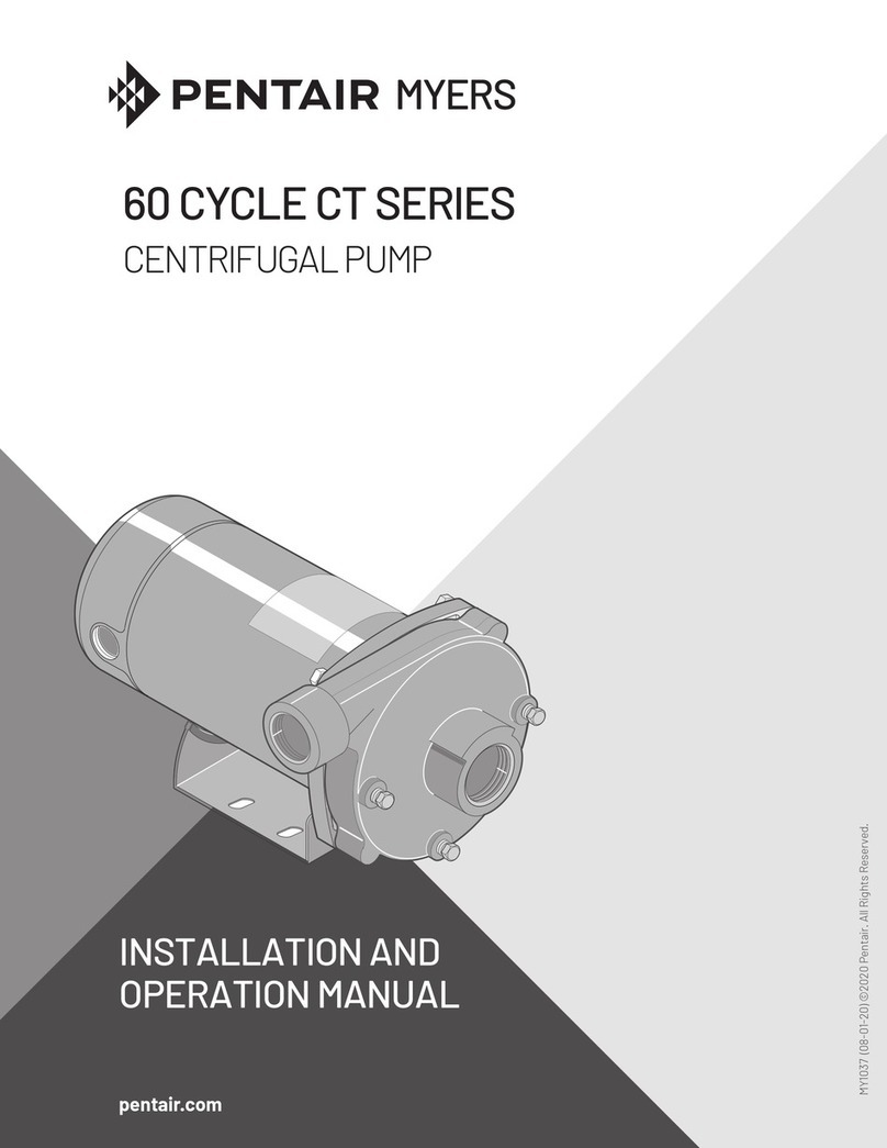 Pentair MYERS CT Series Installation and operation manual