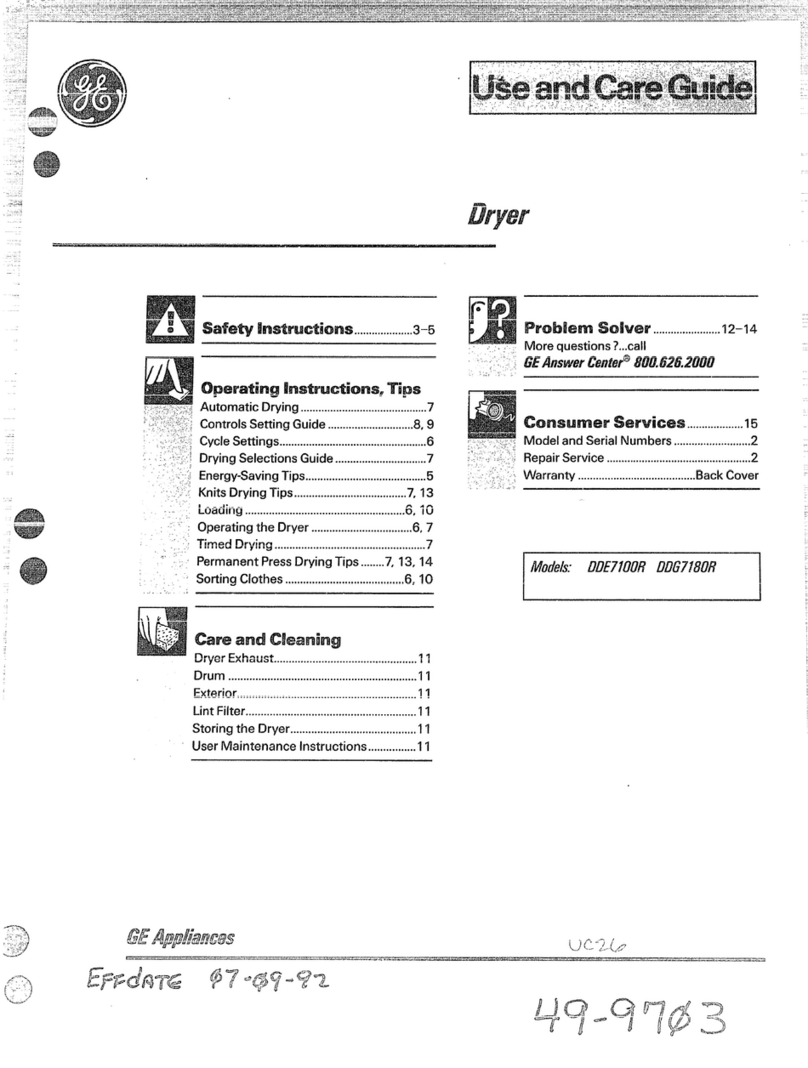 GE DDE7100R User manual
