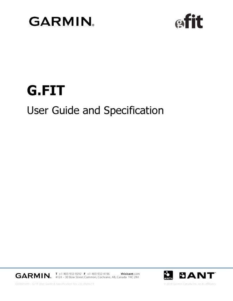ANT+ Garmin G.FIT USER GUIDE AND SPECIFICATIONS
