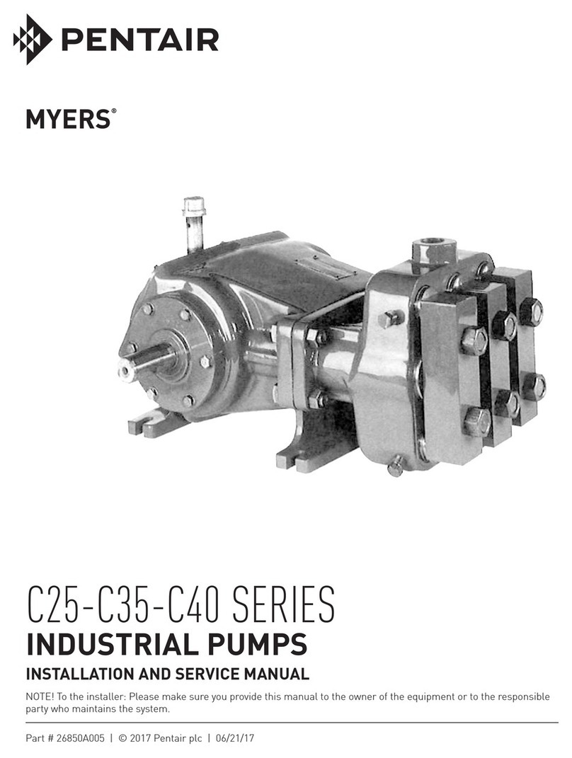 Pentair MYERS C25 Series Installation and service manual