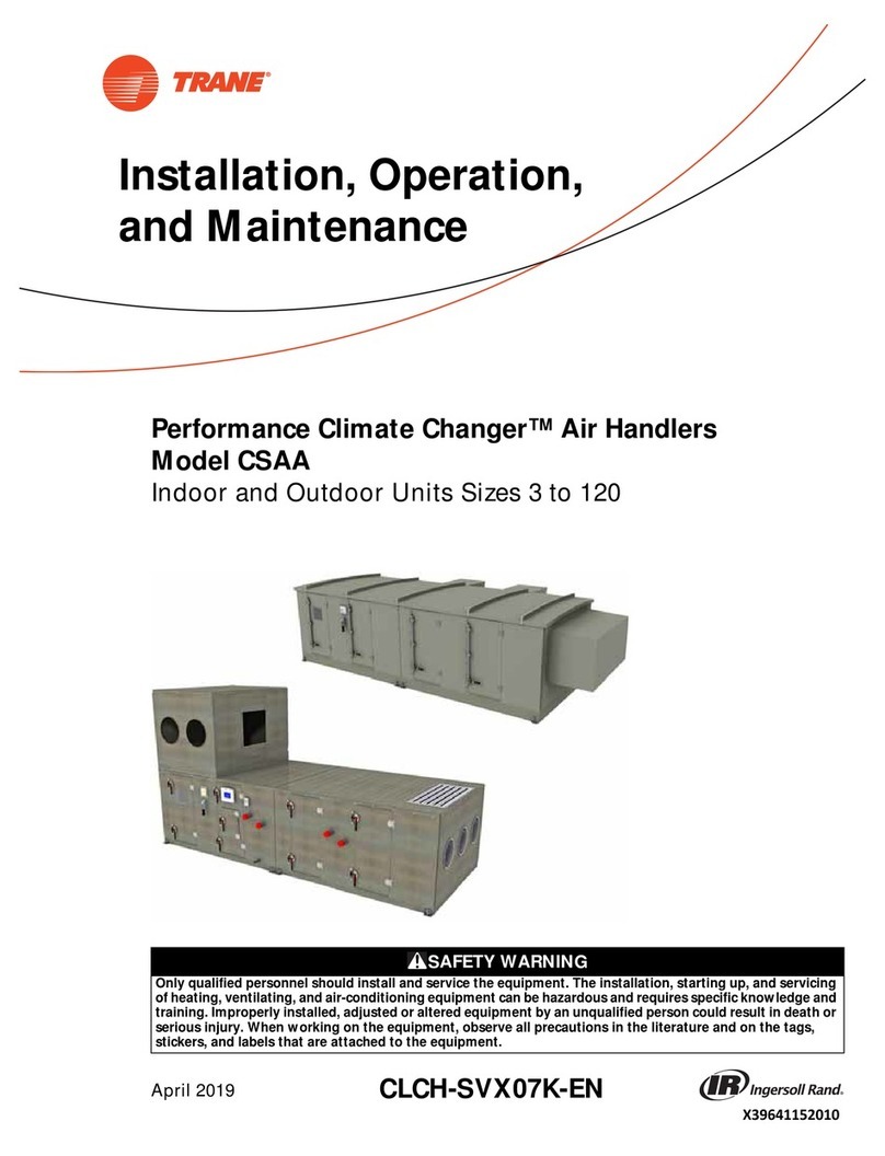 Trane CSAA Installation and operating instructions