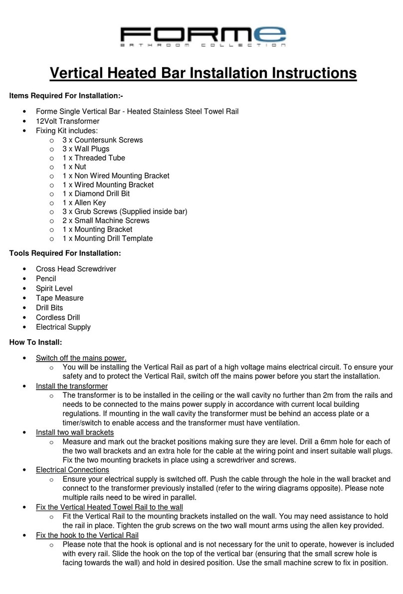 Forme HTR-VERTSNGL installation instructions