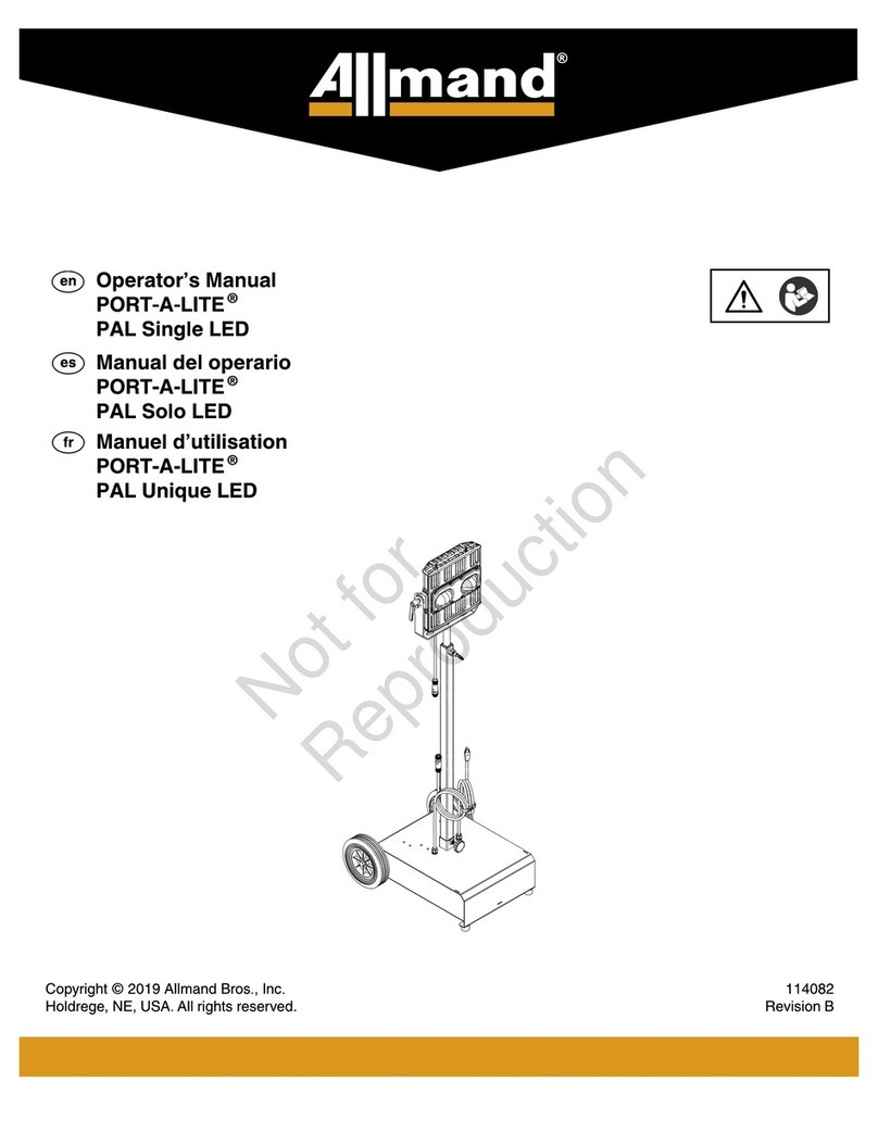 Allmand Port-A-Lite PAL Single LED Series Operator's manual