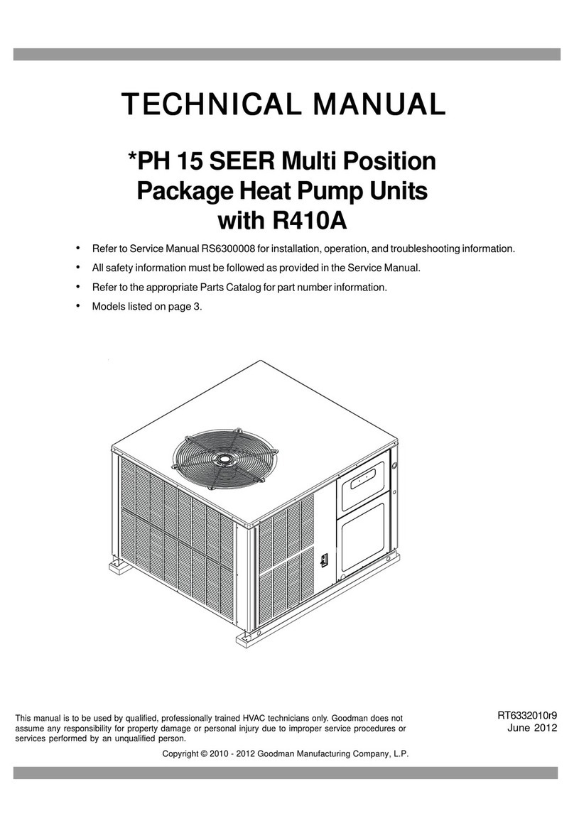 Goodman PH 15 SEER Series User manual Goodman PH 15 SEER Series User manual