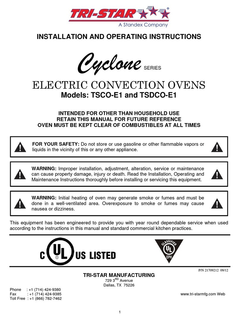 Standex TRI-STAR Cyclone Series Installation and operating instructions
