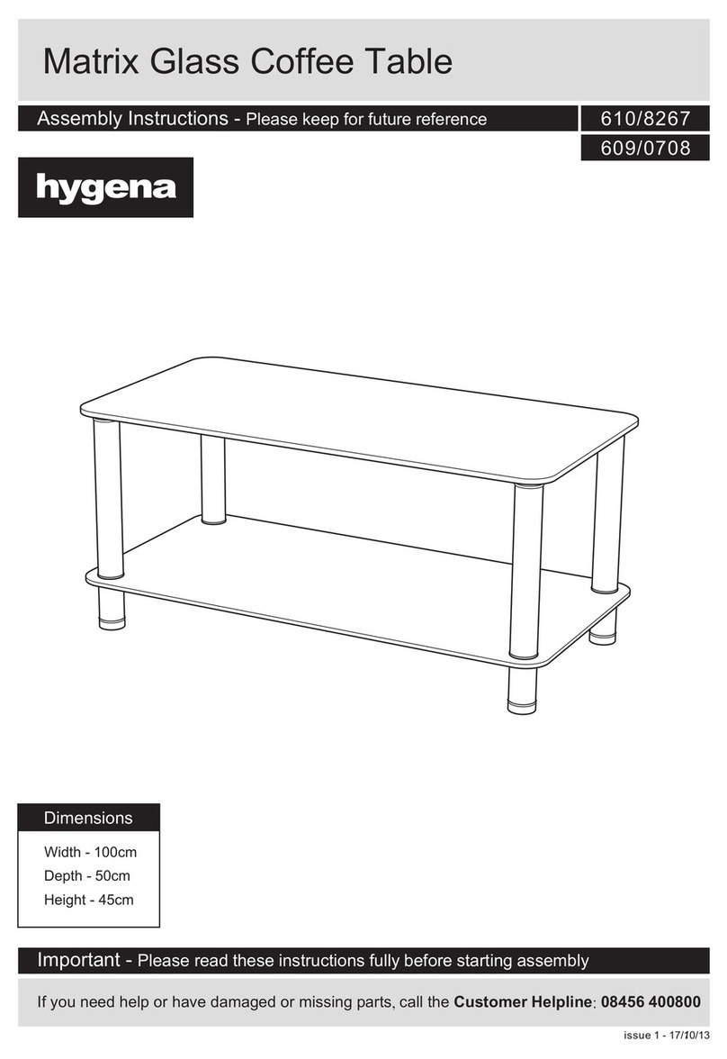 hygena Matrix Glass Coffee Table 610/8267 Assembly instructions