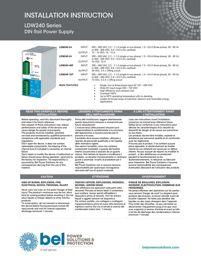 BEL LDW240 Series installation instructions