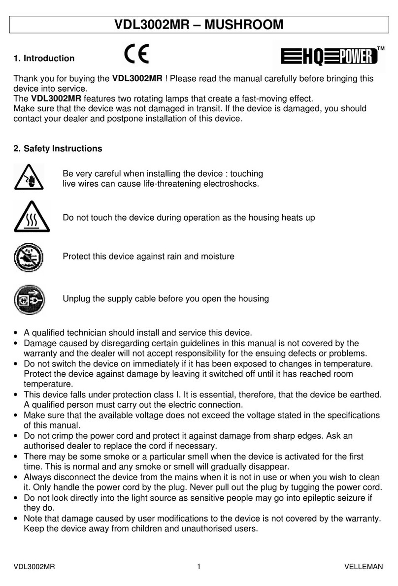 Velleman MUSHROOM VDL3002MR User manual