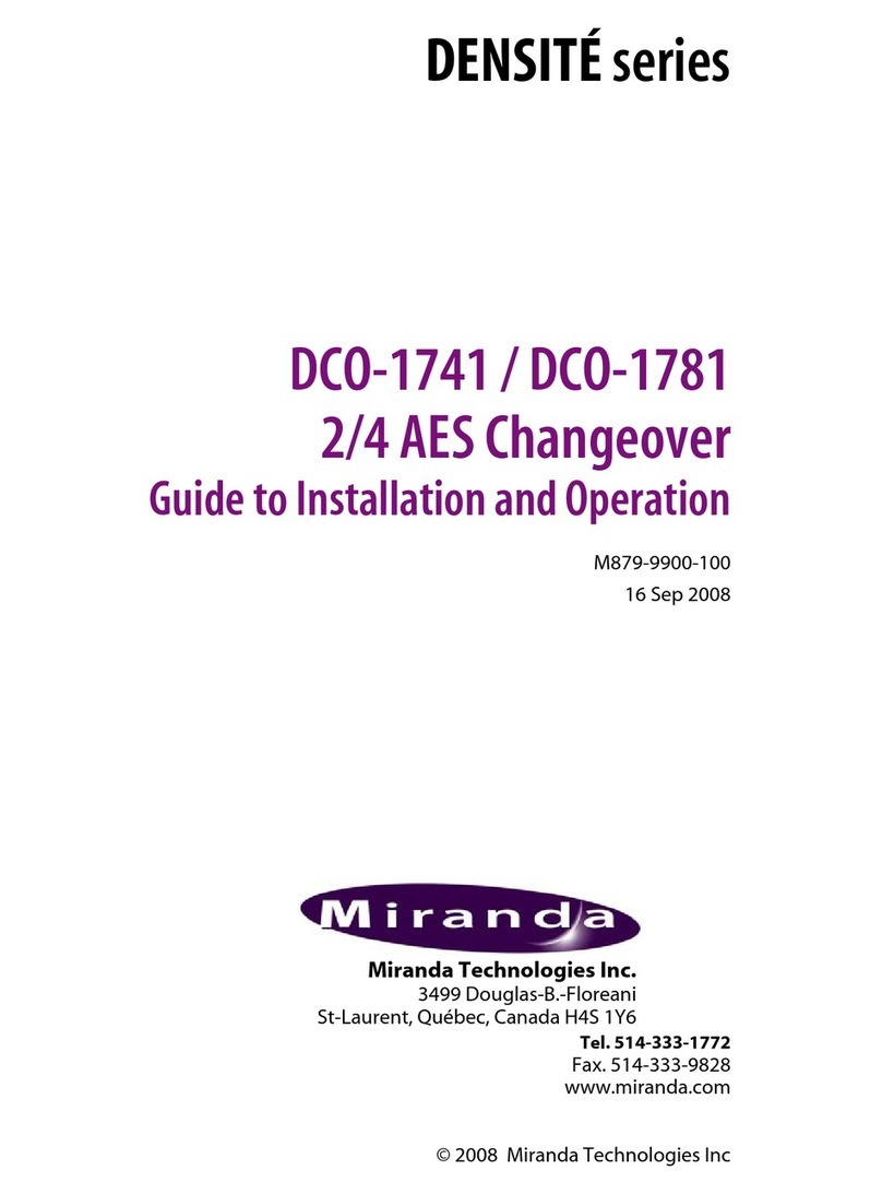 Miranda DENSITE series Guide to installation and operation