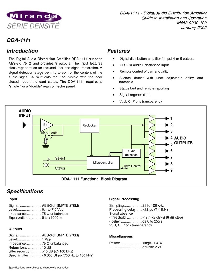 Miranda DENSITE series Guide to installation and operation