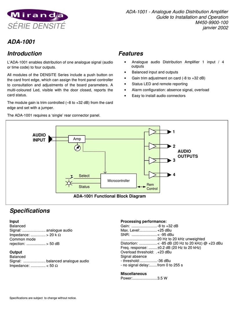 Miranda DENSITE series Guide to installation and operation