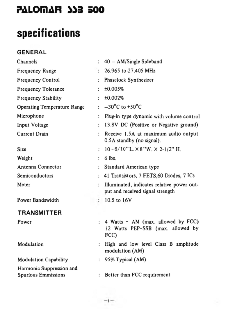 Palomar SSB-500 instruction manual