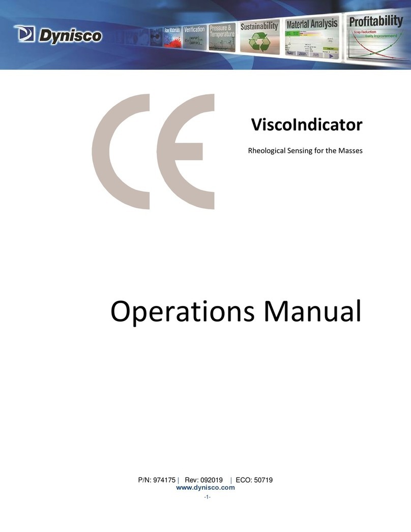 Dynisco ViscoIndicator Operation manual Dynisco ViscoIndicator Operation manual