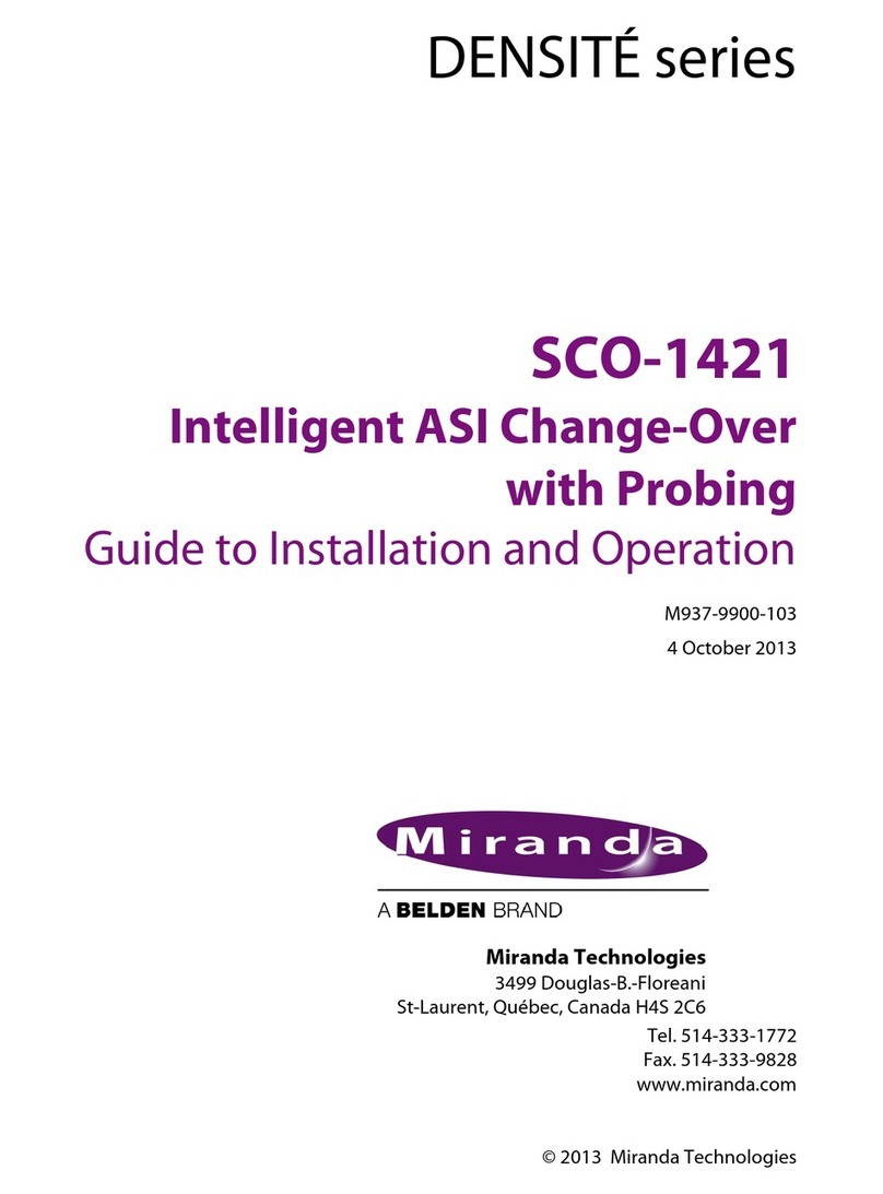 Belden Miranda DENSITE Series Guide to installation and operation