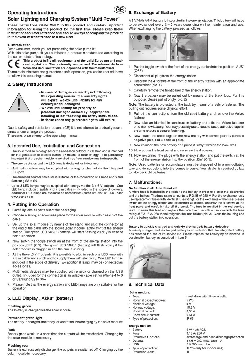 esotec Multi Power User manual