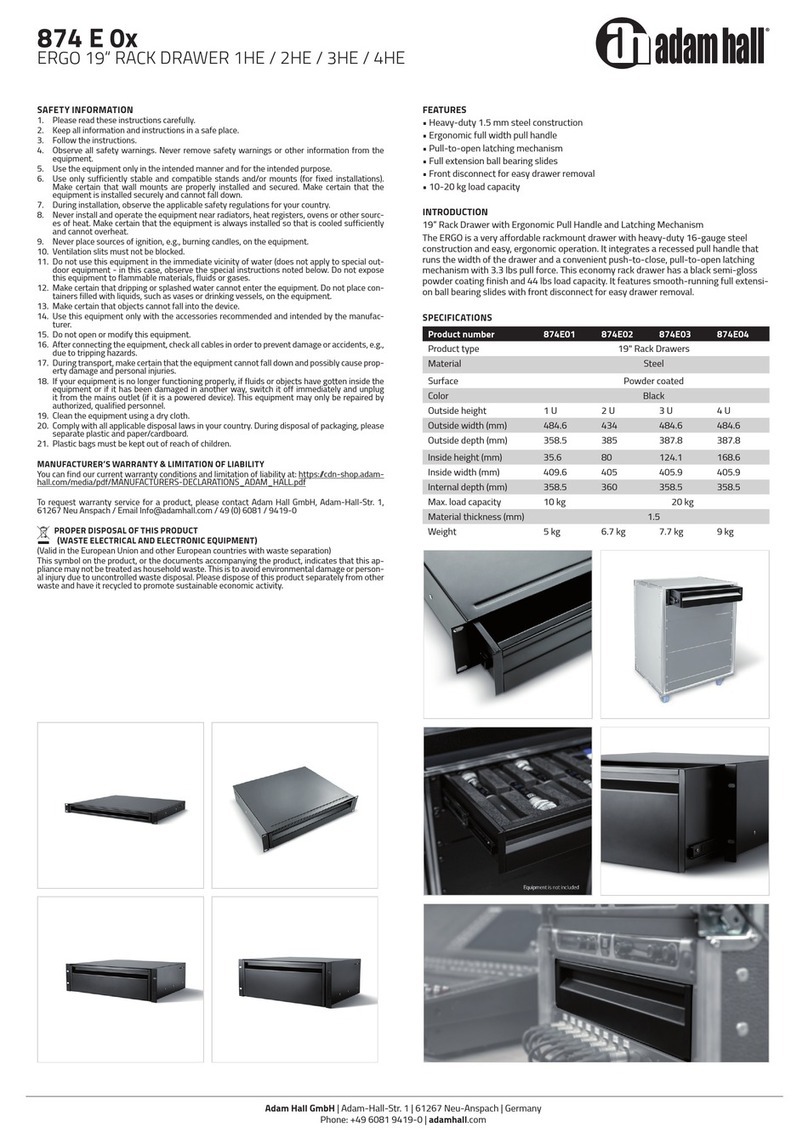 Adam Hall 874 E 0 Series manual