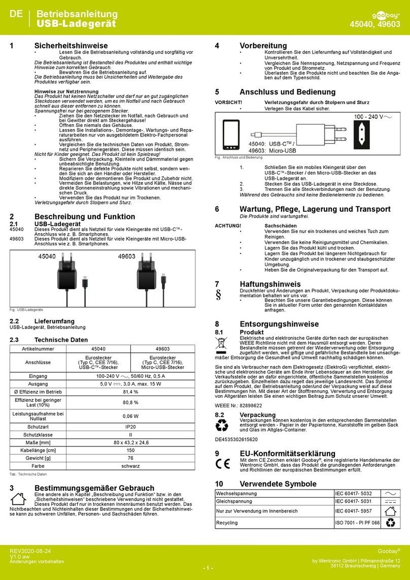 Goobay 45040 User manual Goobay 45040 User manual