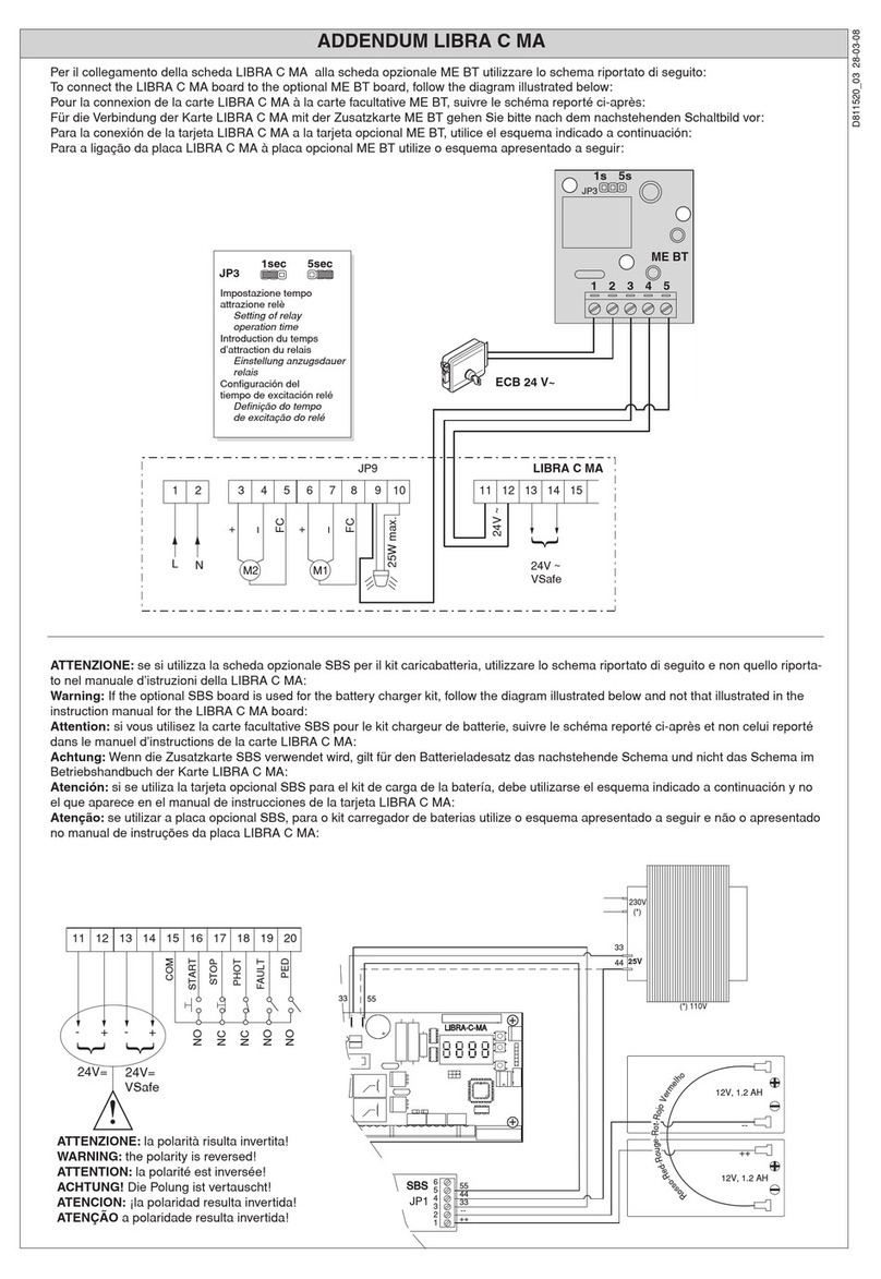 BFT LIBRA C MA Installation and operating instructions