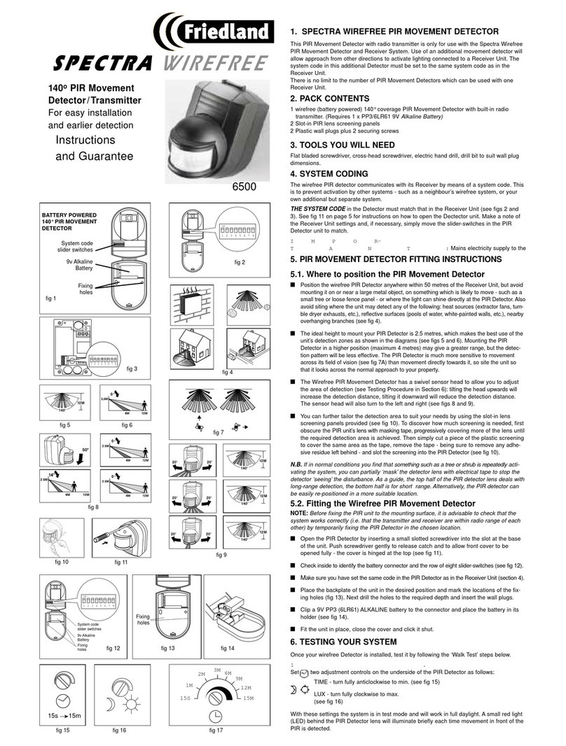 FRIEDLAND Spectra Wirefree Instructions and guarantee