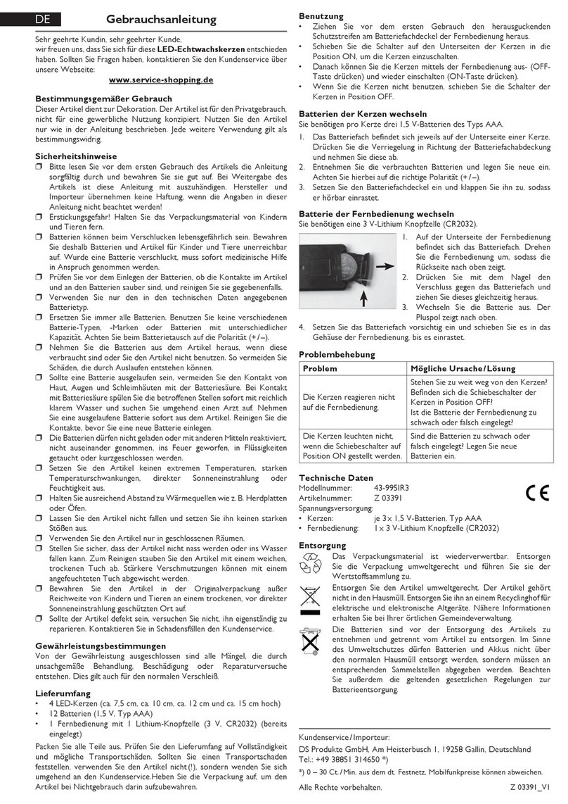 DS Produkte 43-995IR3 operating instructions