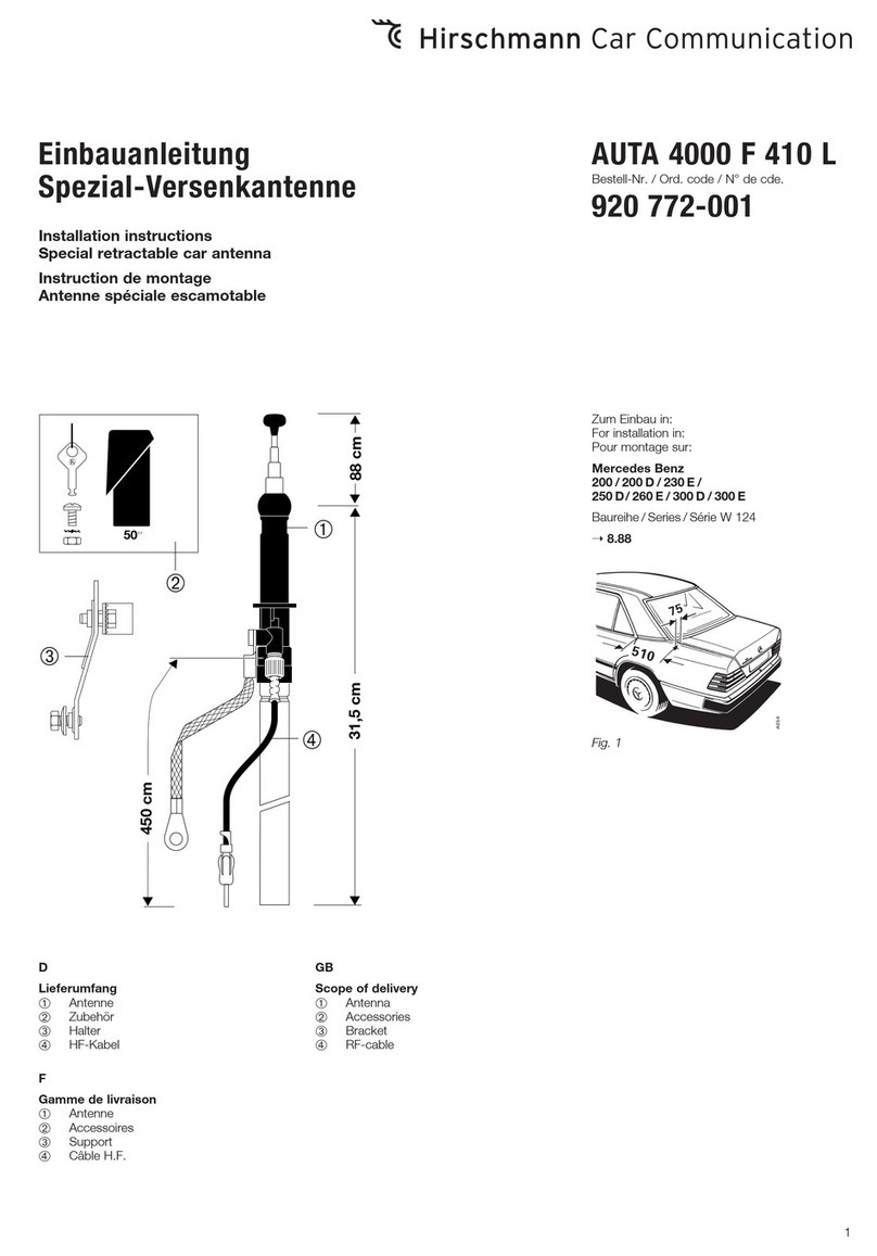 Hirschmann Car Communication AUTA 4000 F 410 L installation instructions