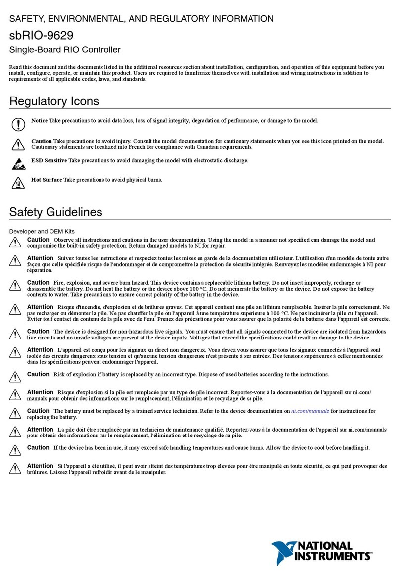National Instruments sbRIO-9629 SAFETY, ENVIRONMENTAL, AND REGULATORY INFORMATION National Instruments sbRIO-9629 SAFETY, ENVIRONMENTAL, AND REGULATORY INFORMATION