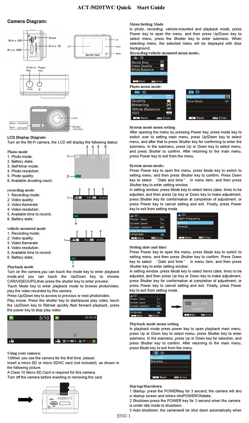 Denver Electronics ACT-5020TWC quick start guide