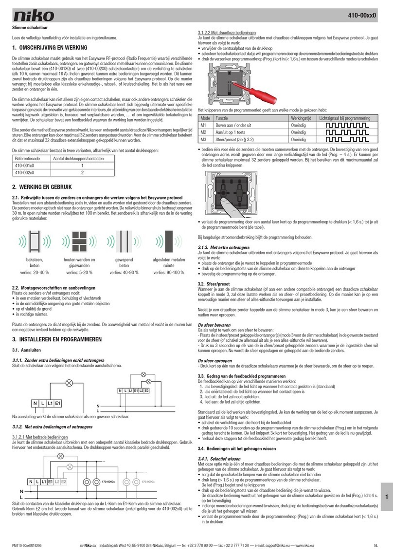 Niko 410-00 0 Series User manual Niko 410-00 0 Series User manual