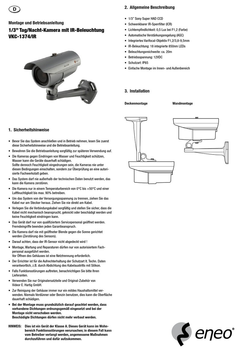 Eneo VKC-1374/IR Installation and operating instructions
