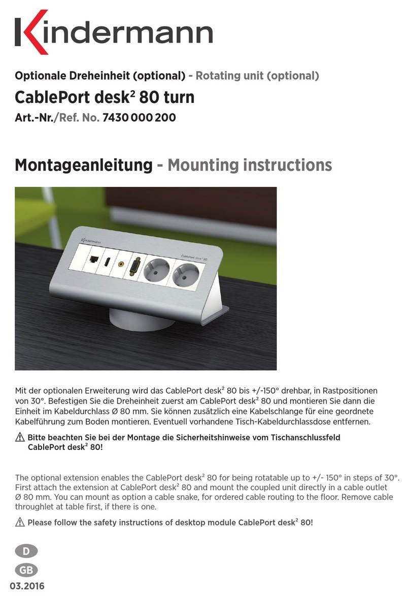 Kindermann CablePort desk2 80 turn Mounting instructions