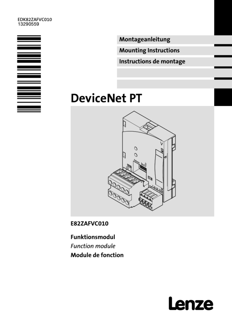 Lenze E82ZAFVC010 Mounting instructions