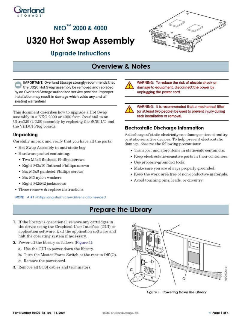 Overland Storage NEO 2000 U320 Quick start guide